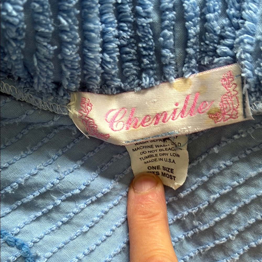 Hand crafted chenille Blue Women's swing jacket - Picture 5 of 10